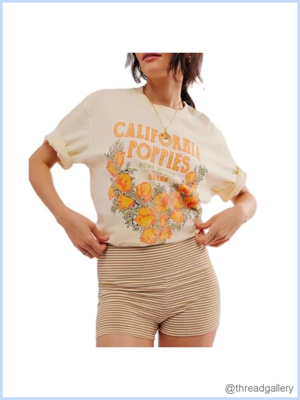 Oversized Vintage Flower Graphic Tee Y2K California Aesthetic Baggy T-Shirt